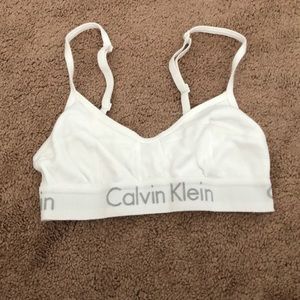 white Calvin Klein bralette